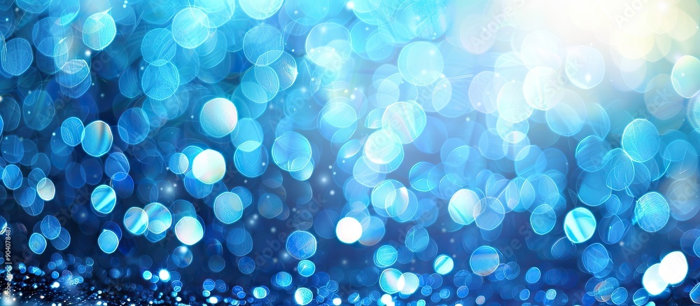 Leinwandbilder blue themed abstract bokeh background with copy space image included