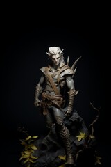 Isolated 3D medieval male elf 