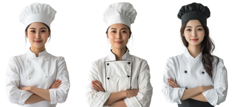 chef or baker woman standing isolated on a transparent background