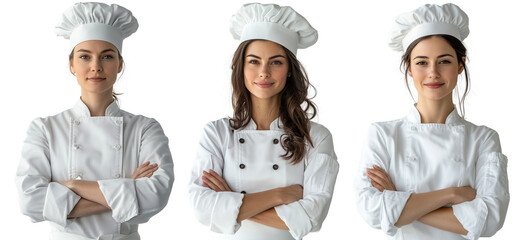 chef or baker woman standing isolated on a transparent background