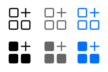 Obraz premium Category icon. Menu web sign. Option square symbol. Application interface pictogram.