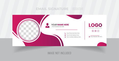 Modern business email signature template design or personal email footer template