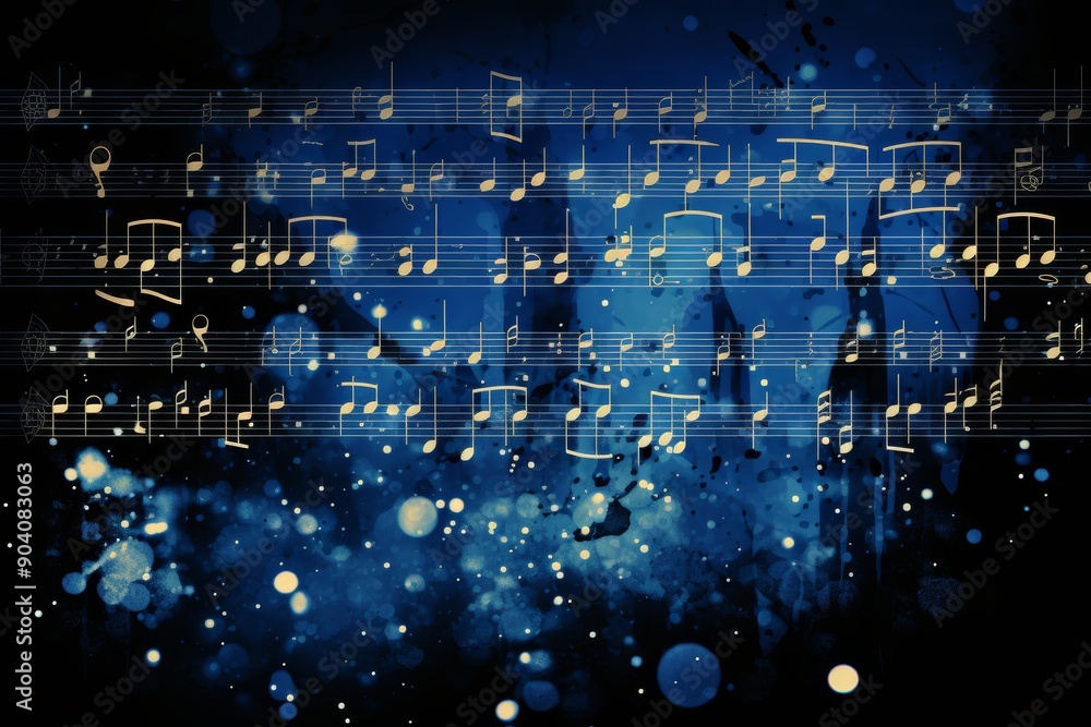 Poster captivating musical notes pattern for an enchanting and stylish background design