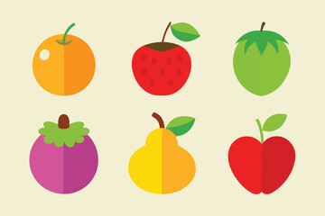 Fruits set illustration creative design