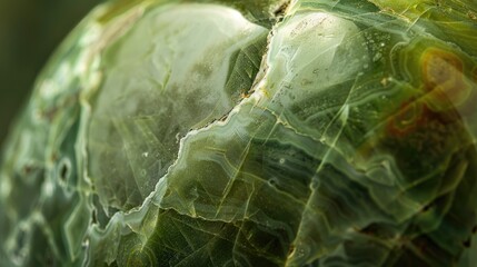 Obraz premium A close-up of a beautifully polished jade stone, highlighting its rich green color and smooth surface.