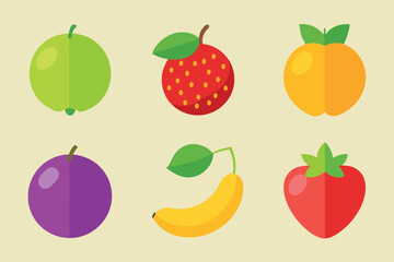 Fruits set illustration creative design