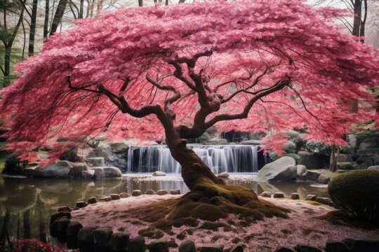 Sakura tree in a japane garden