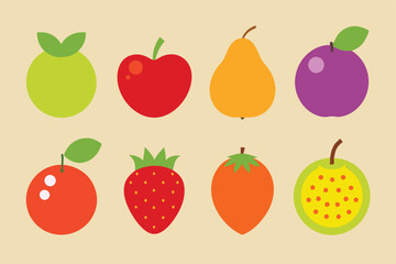 Fruits set illustration creative design
