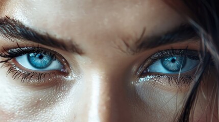 Naklejka premium A close-up of a pair of expressive eyes with unique contact lenses, showcasing a stylish and bold look.