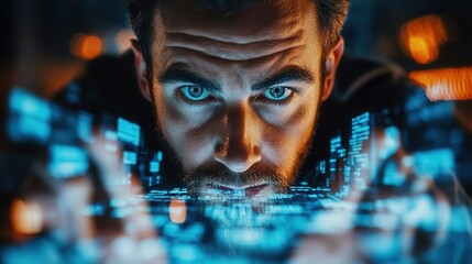 Insider threat breaching security, vulnerable system in background, Insider threat, internal vulnerability