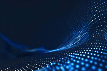 Obraz premium Dark blue background with dots, vector illustration, tech banner design