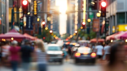  "Busy street market with cars passing by, urban commerce, diverse community, daily city life
