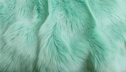 Fototapeta premium パステルグリーン色の毛皮の背景画像（pastel green fur background image.） 
