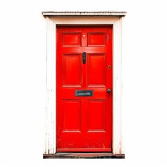 Medium shot of old Door, isolated on a white background, bright and vivid tonality 