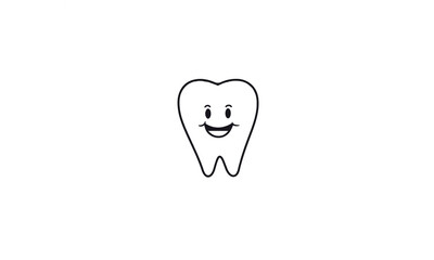 Tooth smile icon on white background