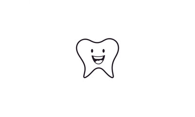 Tooth smile icon on white background