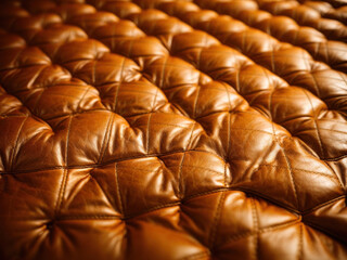 Naklejka premium Gold leather upholstery Closeup texture of genuine leather