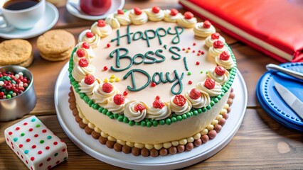 Happy Boss's Day Cake with Decorations.