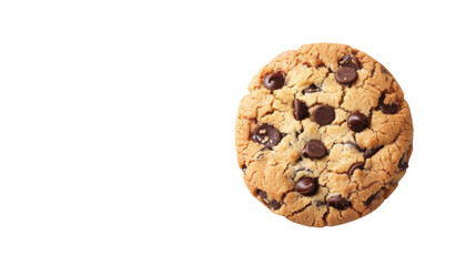 Chocolate chip cookie on transparent background