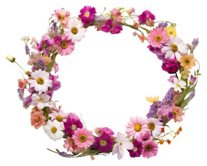 PNG Floral circle border flower petal plant.