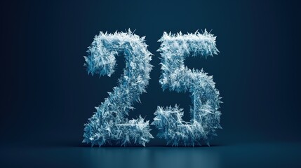 Frosty 3D 2025 Numbers with Icy Effects - New Year Greetings and Cool Winter Feel