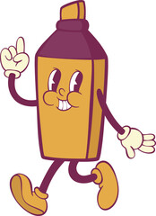Text marker character retro groovy mascot