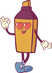 Text marker character retro groovy mascot