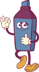 Text marker character retro groovy mascot