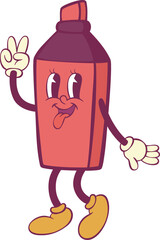 Text marker character retro groovy mascot