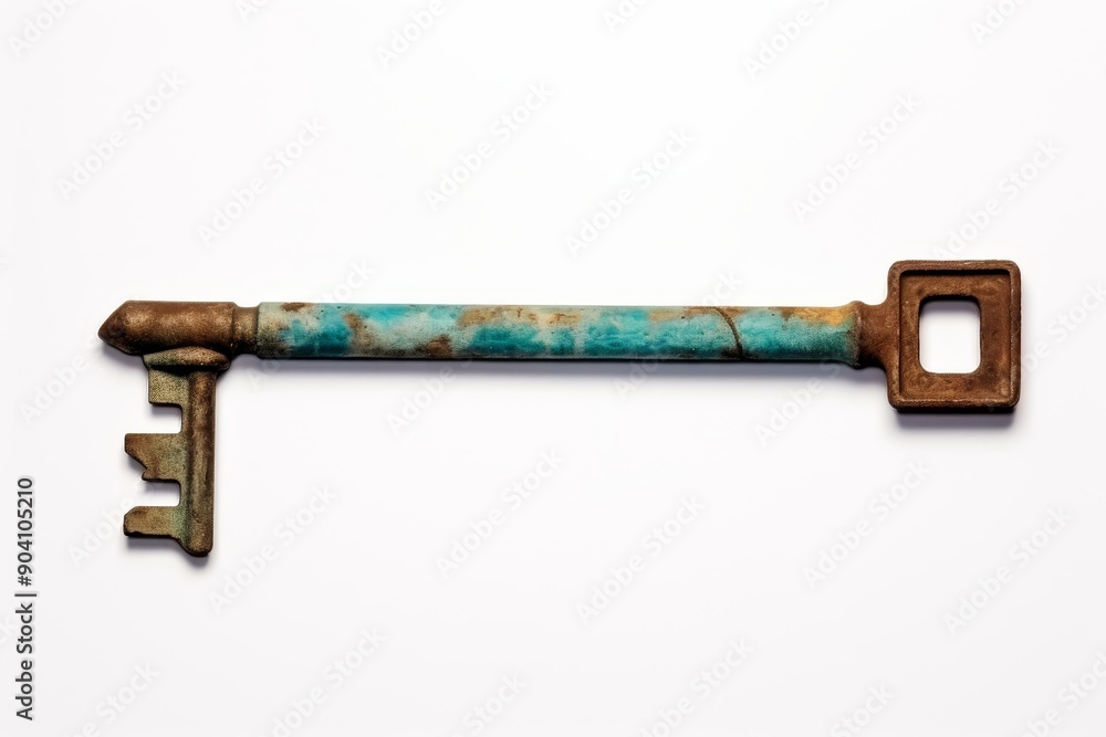 Poster single key isolated on plain white background for precise search result relevance