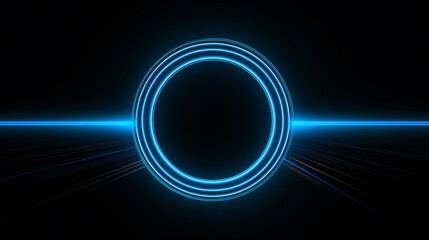 Blue ring abstract light black background