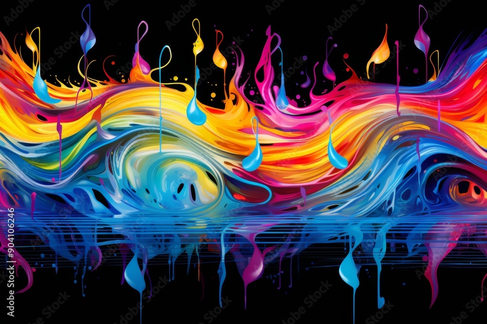 Aufkleber musical notes background fill design for enhancing artistic compositions and creative projects