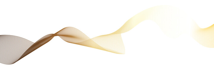 Abstract wavy lines flowing curve golden gradient color on transparent background. Abstract white background colorful lines. modern wavy stripes on white background isolated.
