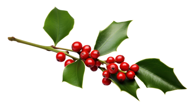 PNG Christmas mistletoe cherry plant leaf. - Powered by Adobe