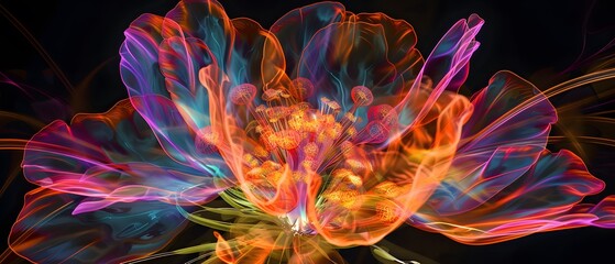 Obraz premium Abstract colorful flower with vibrant hues.