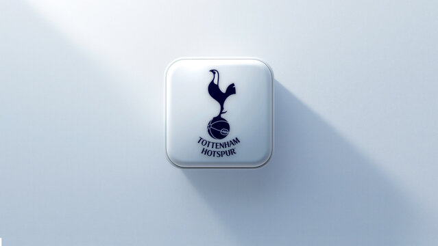 Tottenham Hotspur 3d icon casting a shadow on a white background