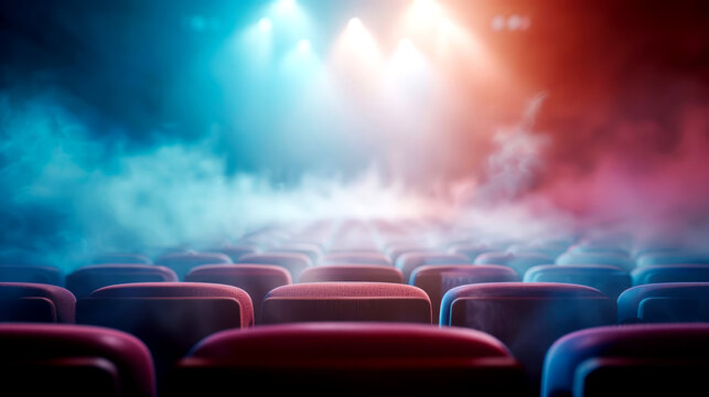 Presentation speech vibrant lecture copy space theme ethereal Silhouette conference hall