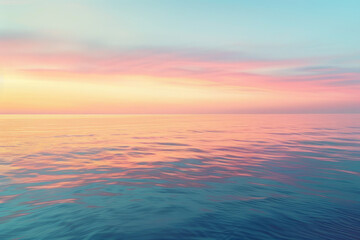 Fototapeta premium Ocean mirrors sunset colors on glassy surface