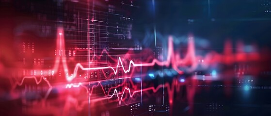 Obraz premium Abstract Digital Heartbeat Pattern.