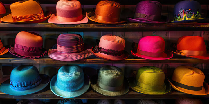 The Madcap Millinery: Racks of hats in every shape and size, waiting for their new owners