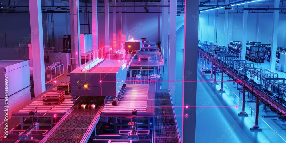 Poster Smart factory integrating AI for predictive maintenance and efficiency