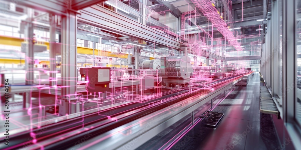 Poster Digital twin simulation of a factory optimizing workflow and resource use
