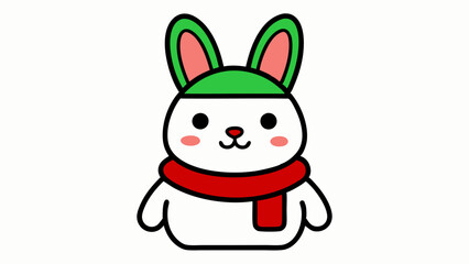 Christmas Rabbit Line Art