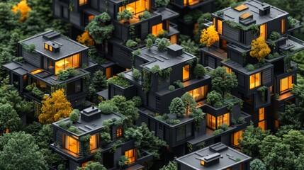 Modern low-rise house in yellow and black