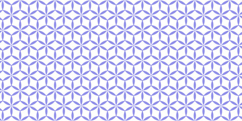 A seamless pattern with a geometric design, featuring repeating circles and ovals in shades of purple and white.
