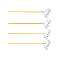 Rake tool icon. Isometric of rake tool vector icon for web design isolated on white background