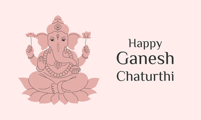 Illustration of Lord Ganpati for Ganesh Chaturthi festival in India