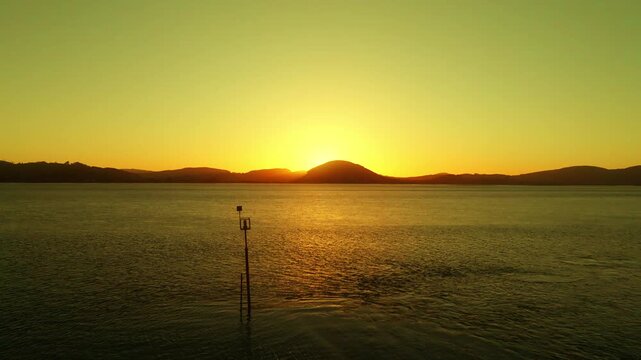 Atardecer en Cantabria a vista de dron