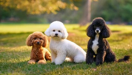 公園にいるトイプードル