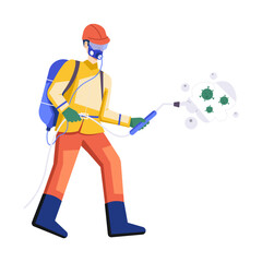 Biohazard cleaning illustration designed in flat style 


